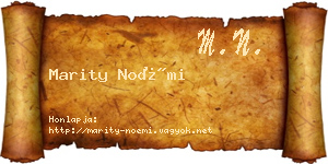 Marity Noémi névjegykártya
